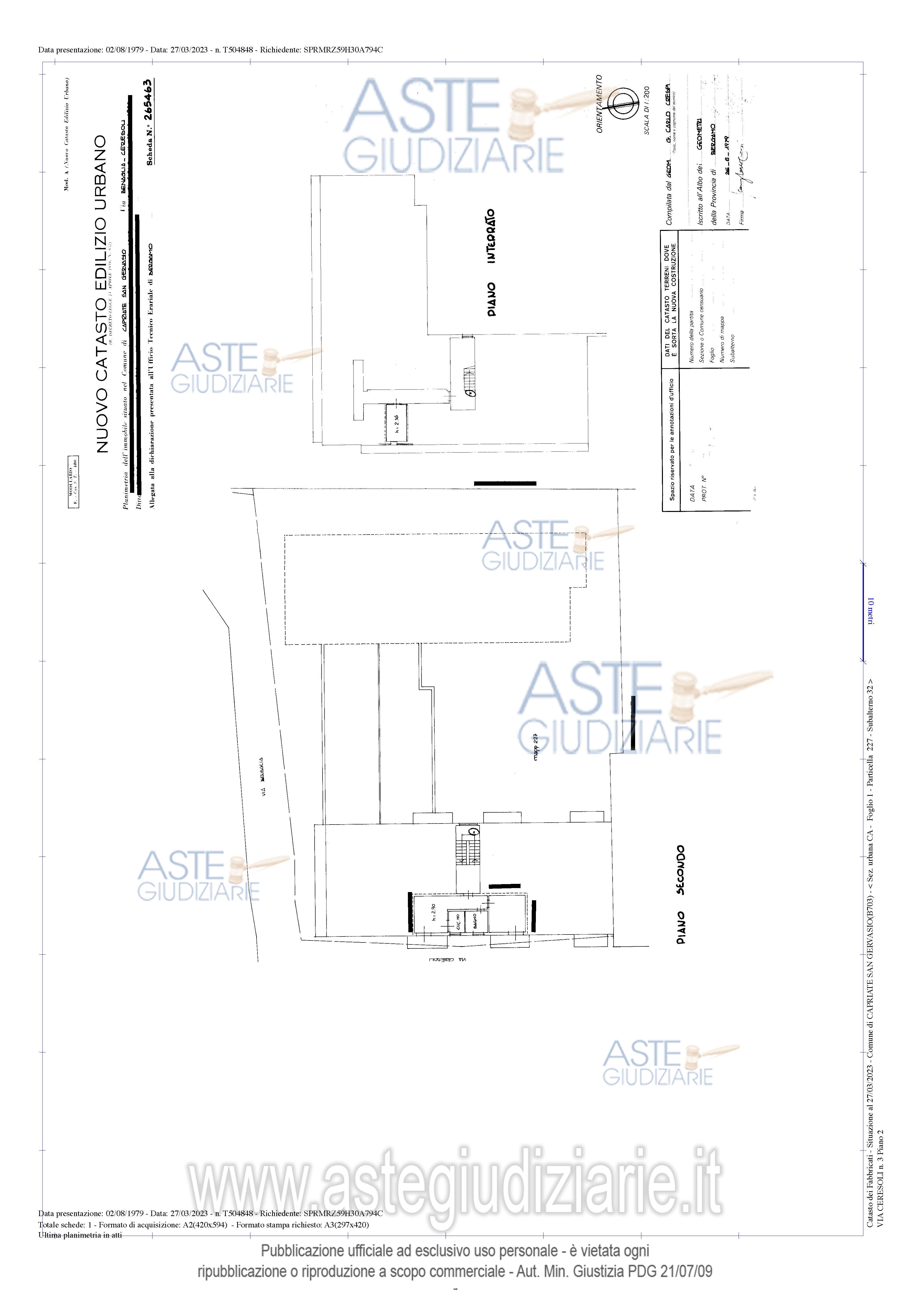 Planimetria del bene