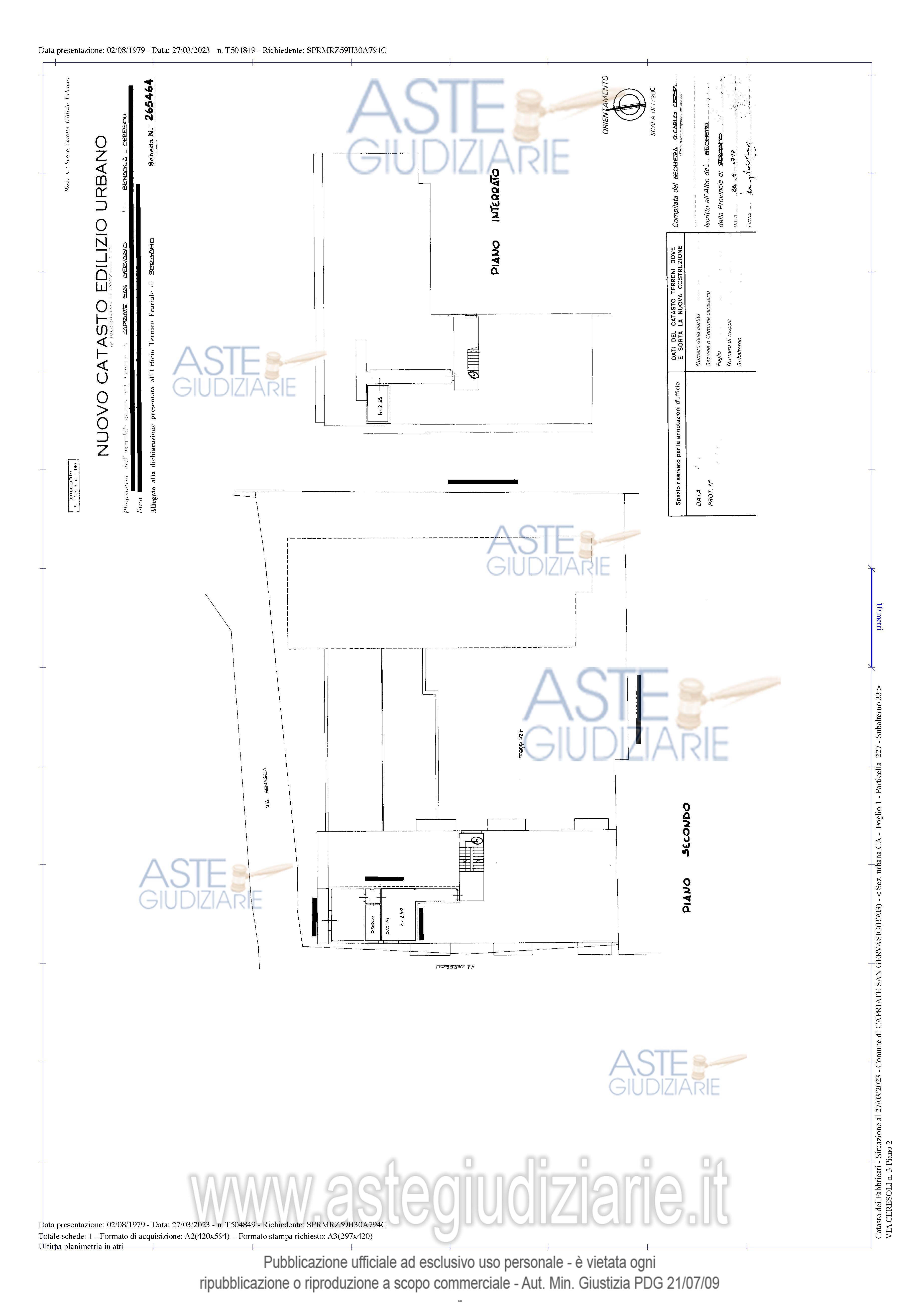 Planimetria del bene