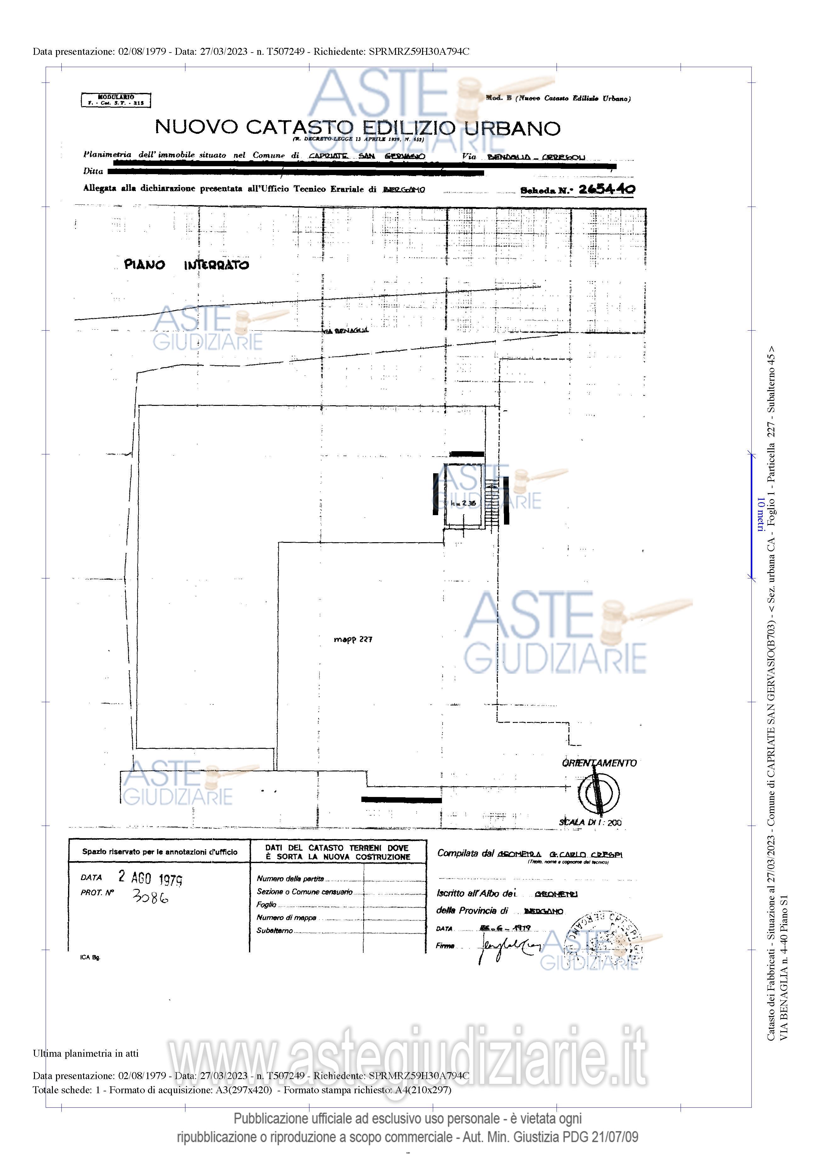 Planimetria del bene
