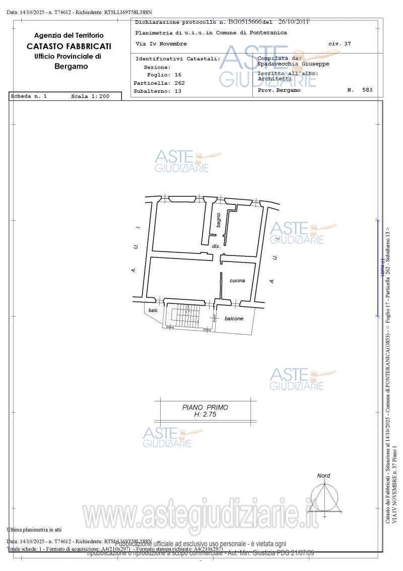 Planimetria del bene