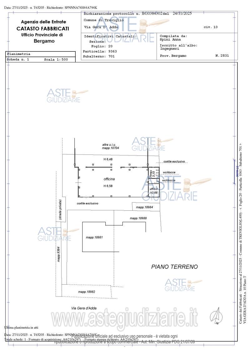 Planimetria del bene