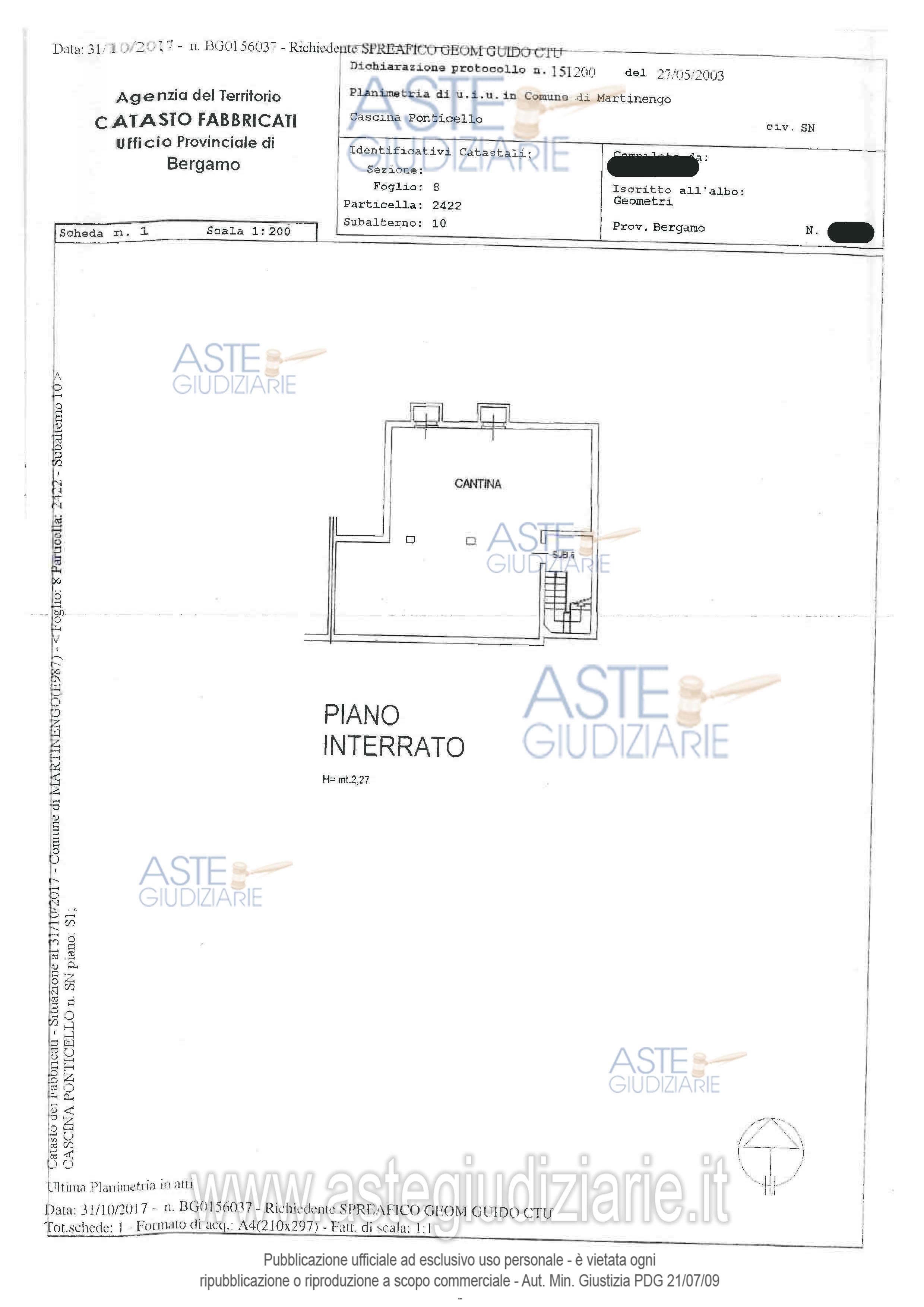 Planimetria del bene