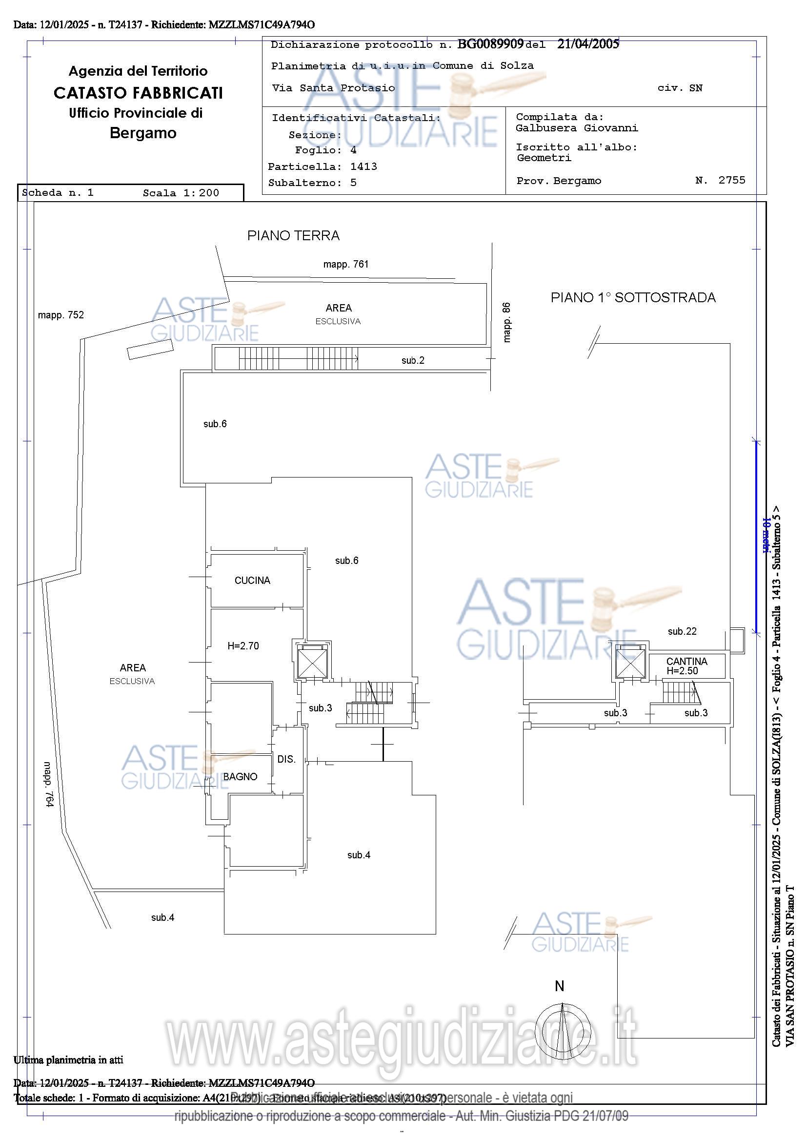 Planimetria del bene
