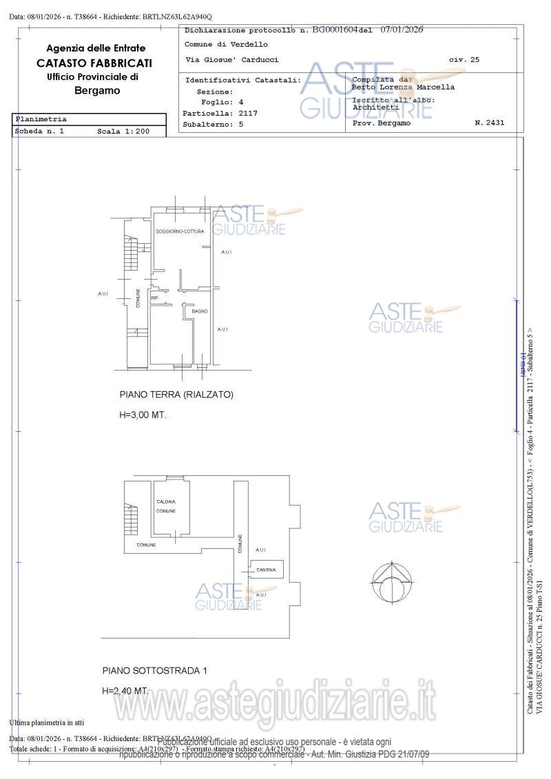 Planimetria del bene