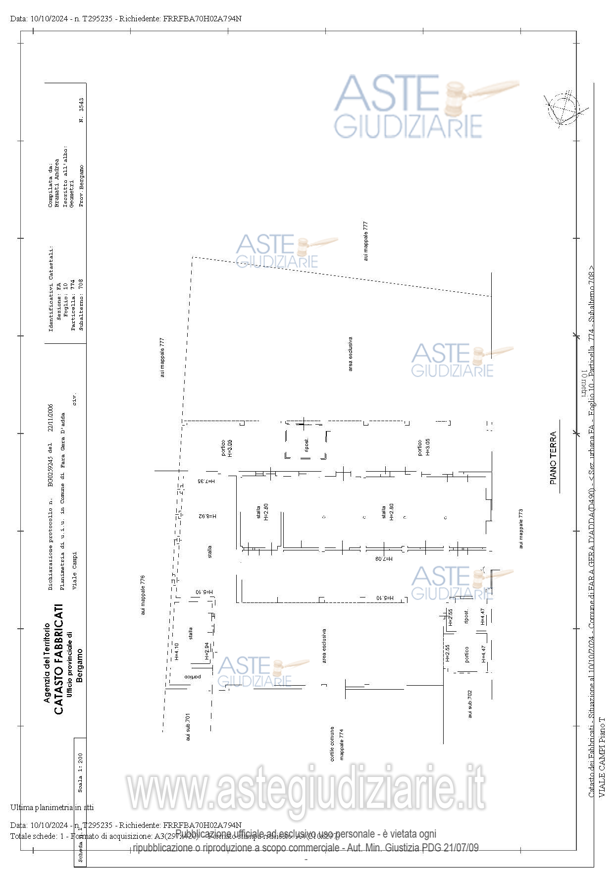 Planimetria del bene