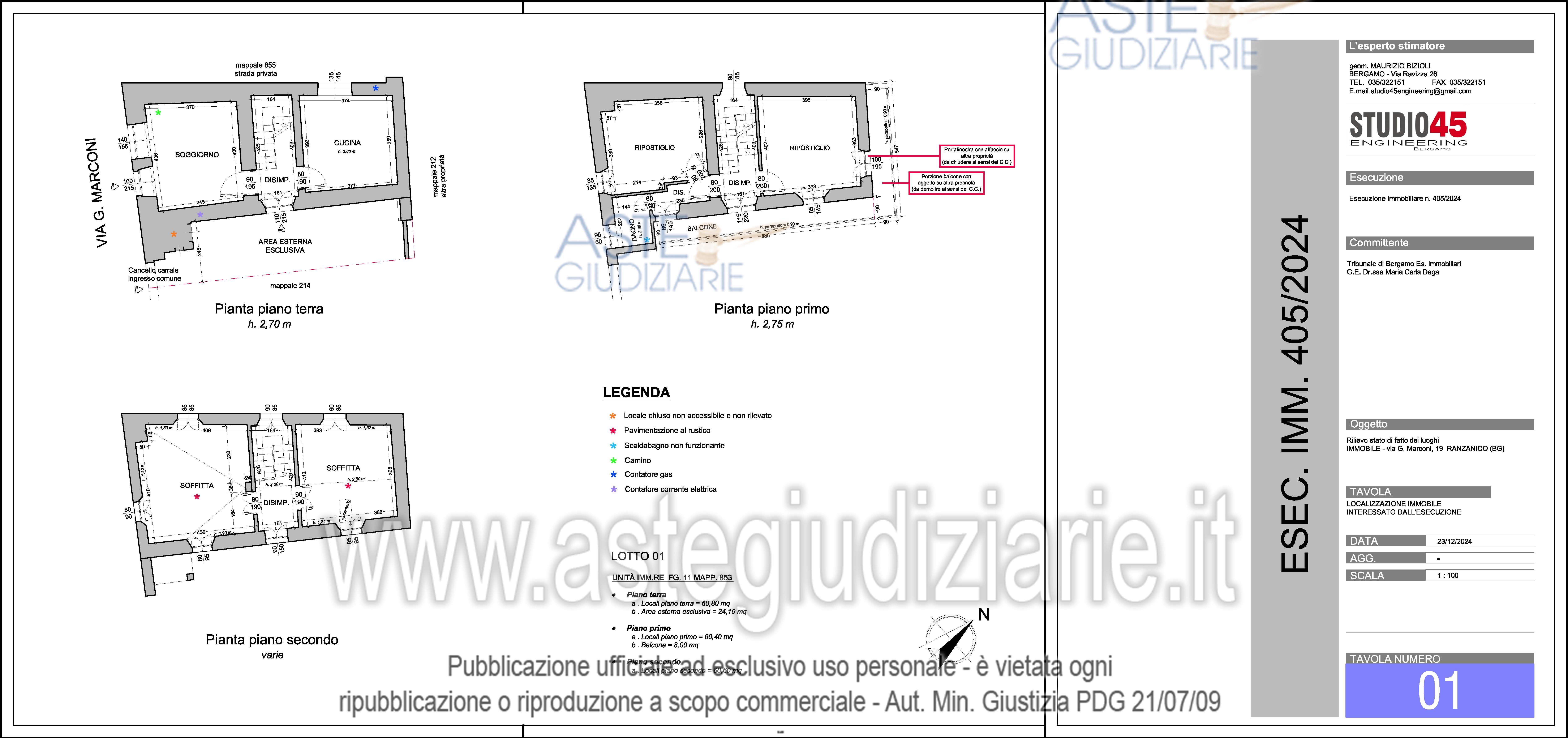 Planimetria del bene