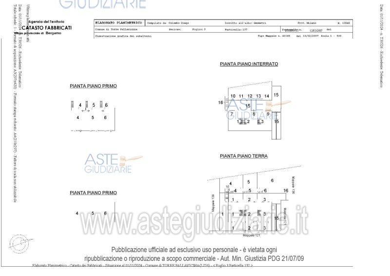 Planimetria del bene