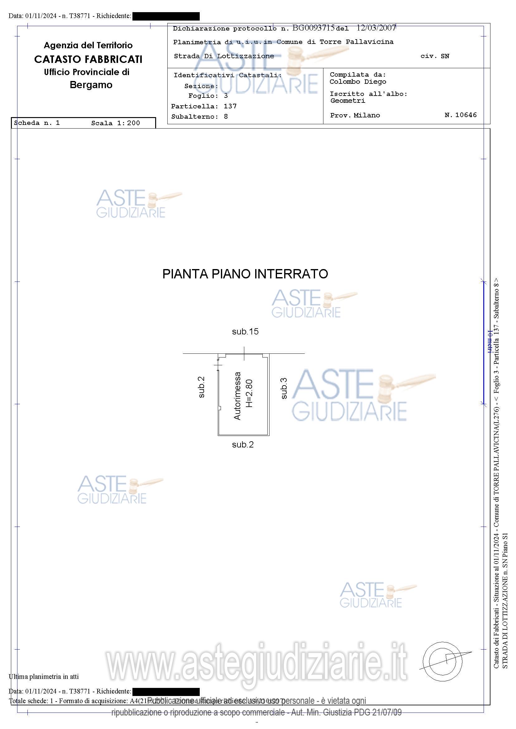 Planimetria del bene