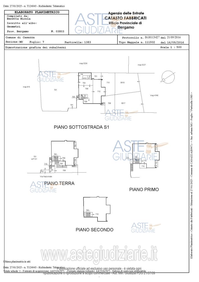 Planimetria del bene