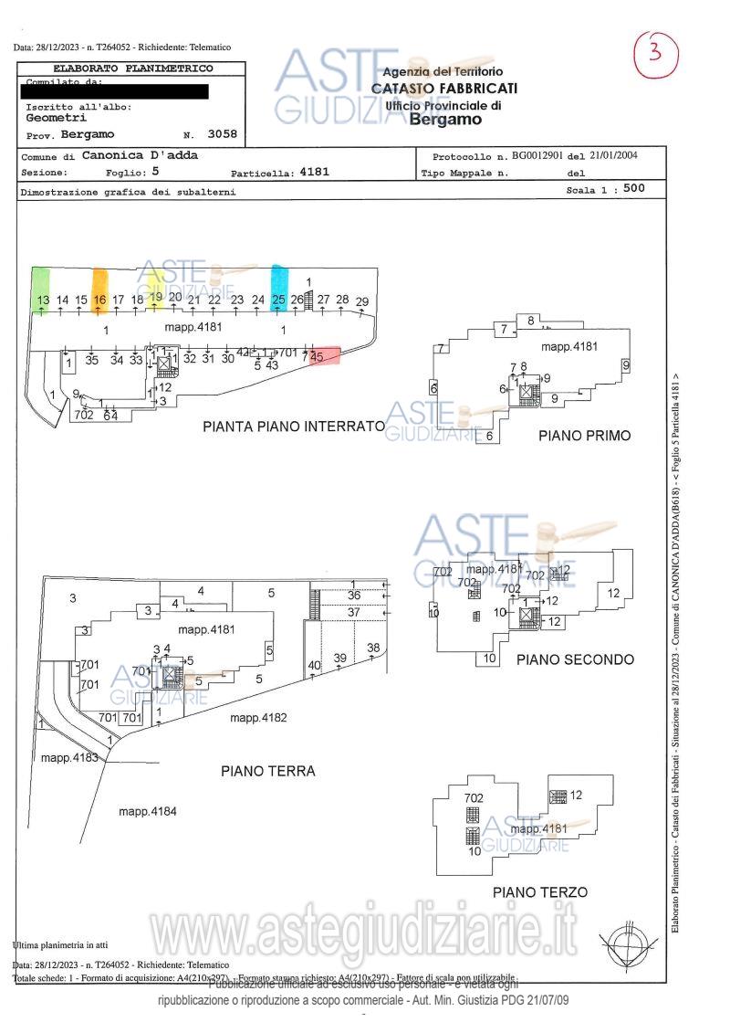 Planimetria del bene