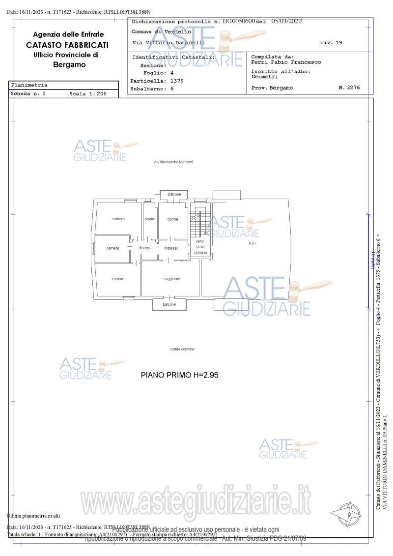 Planimetria del bene