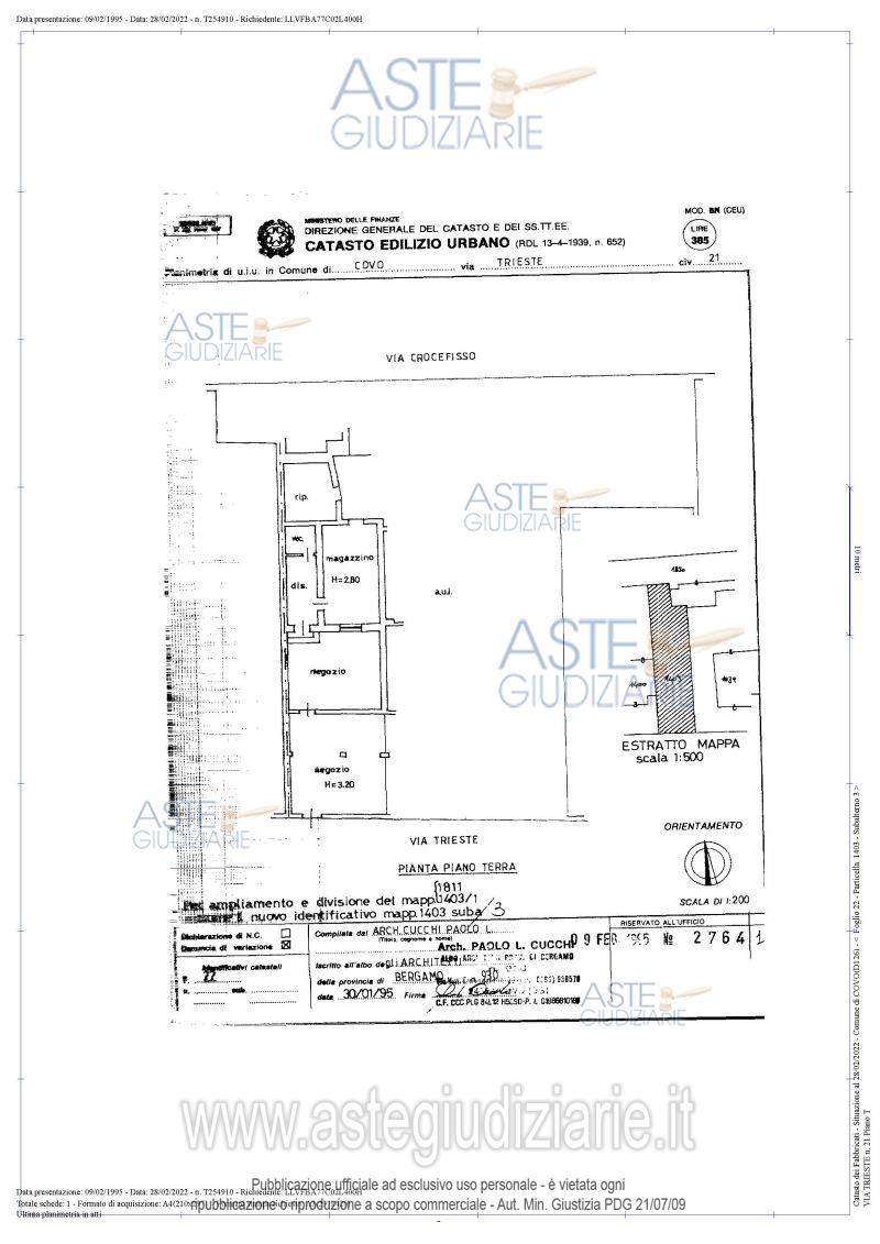 Planimetria del bene