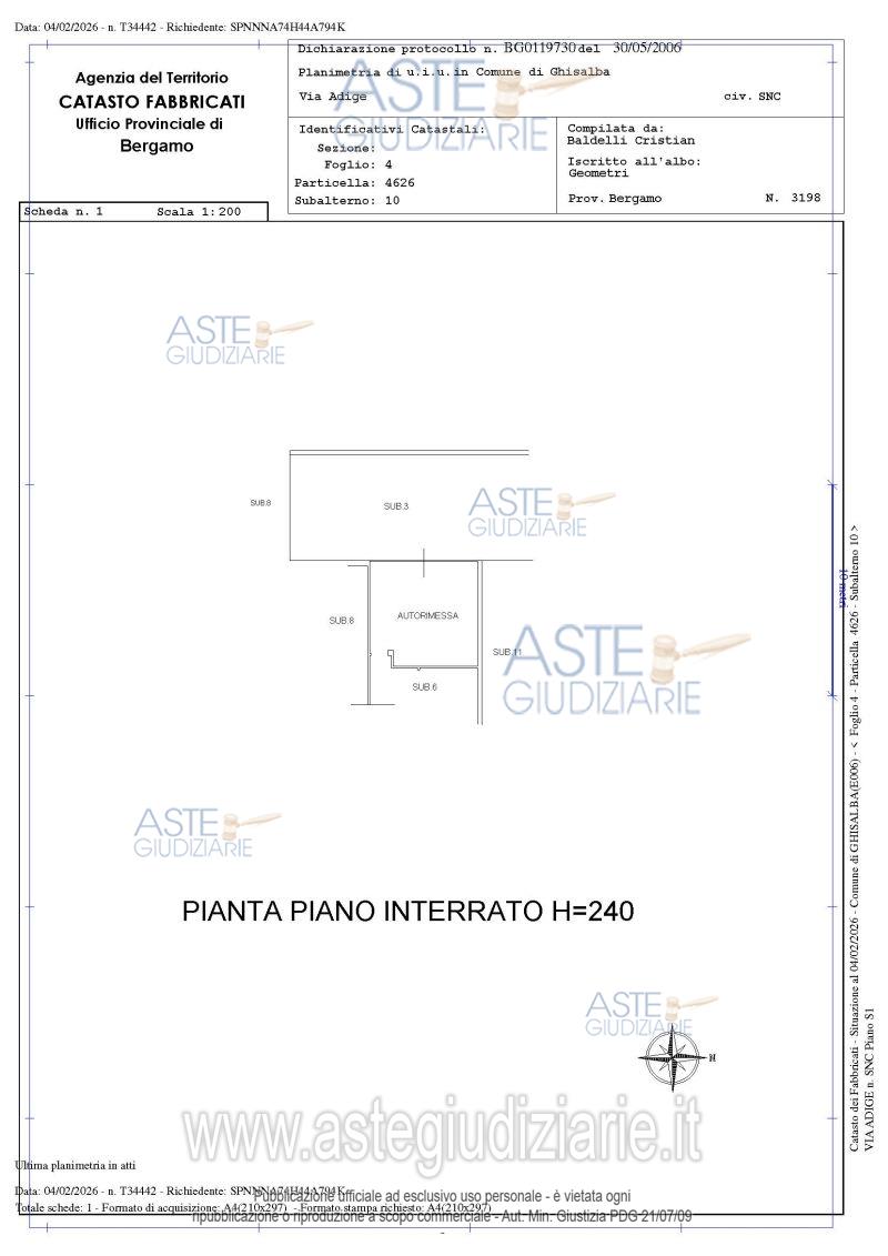 Planimetria del bene