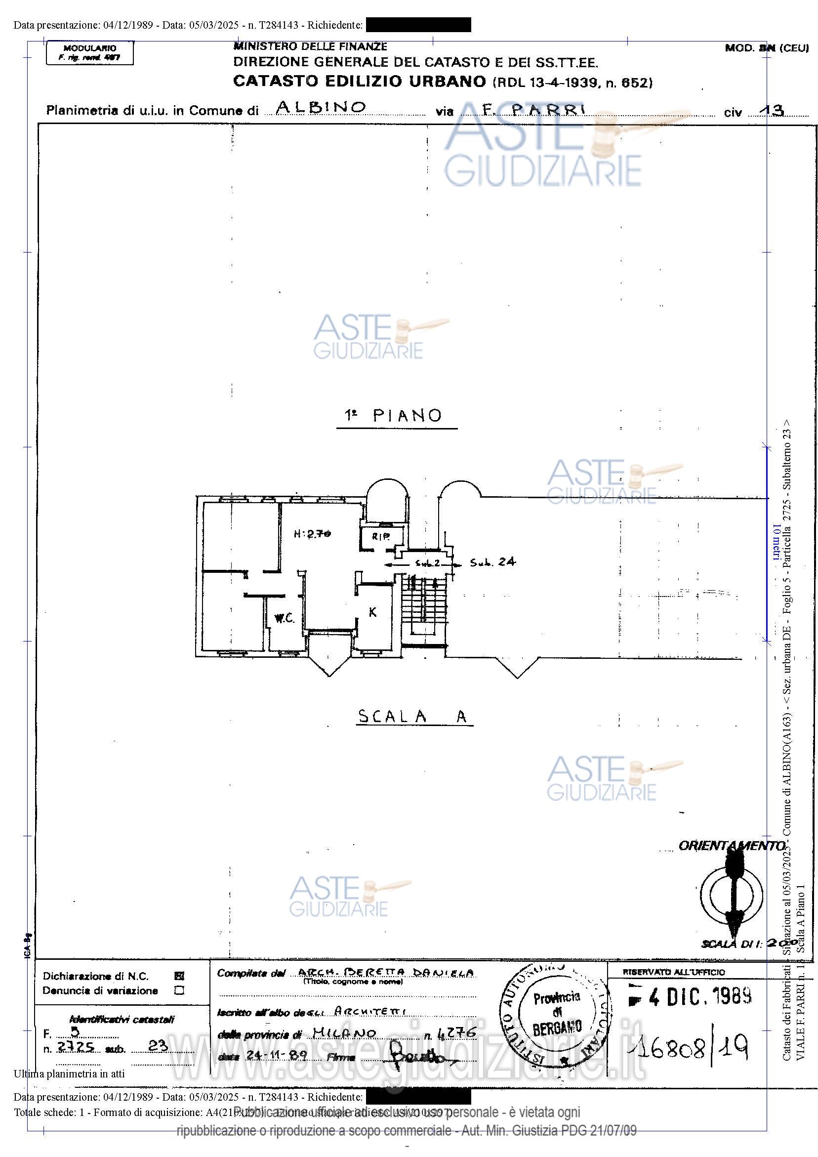 Planimetria del bene
