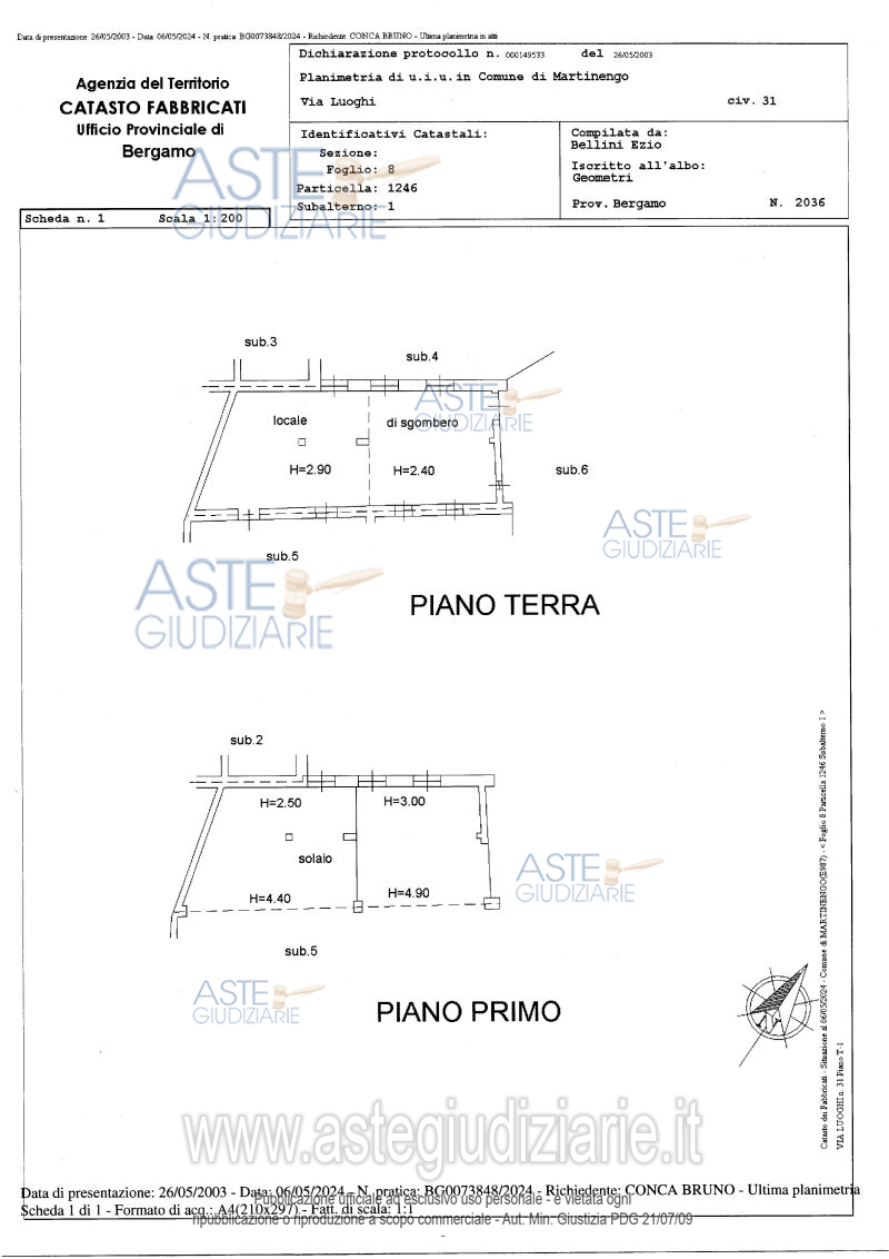 Planimetria del bene
