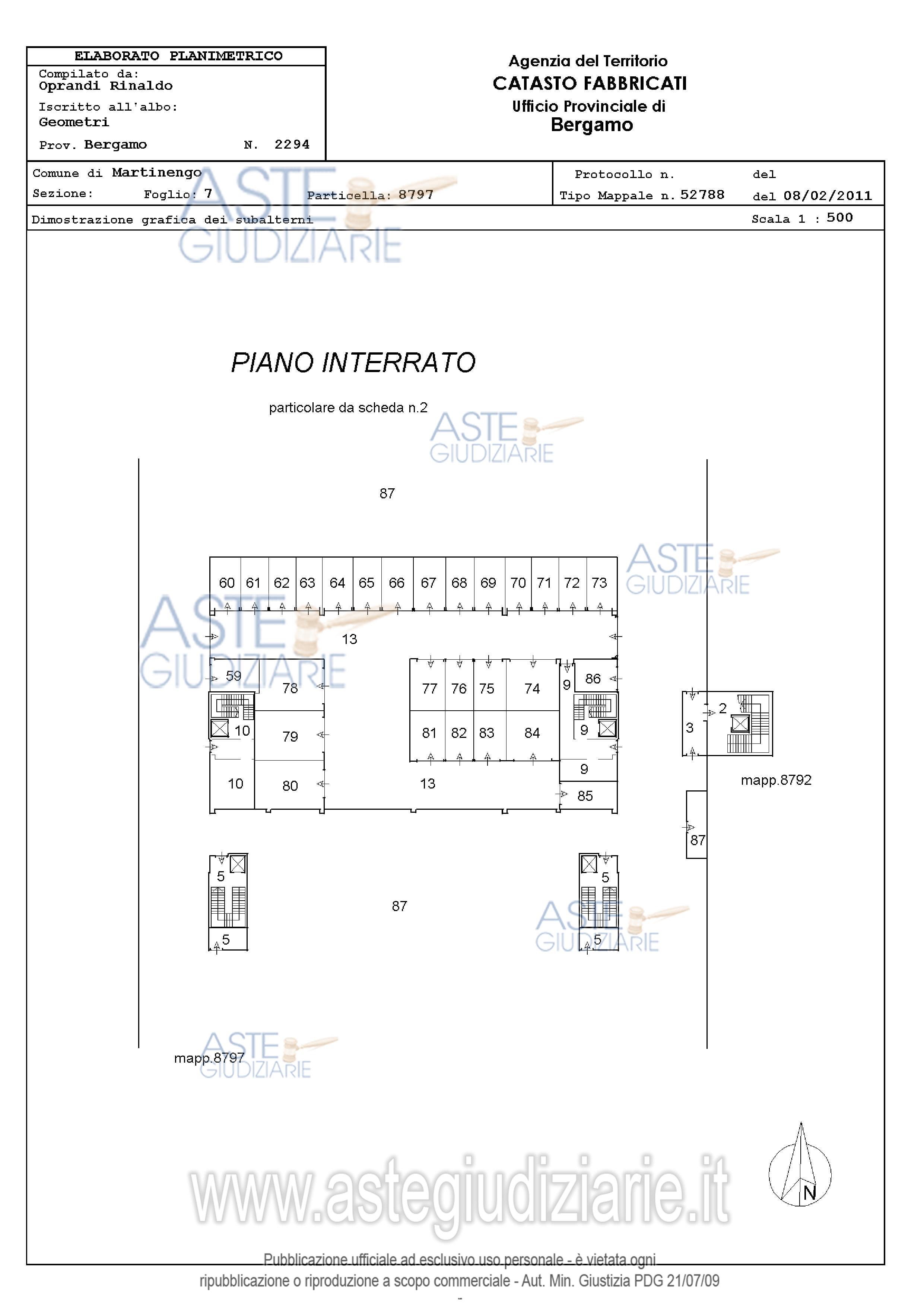 Planimetria del bene