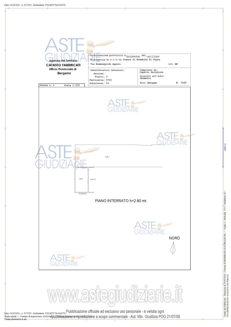 Planimetria del bene