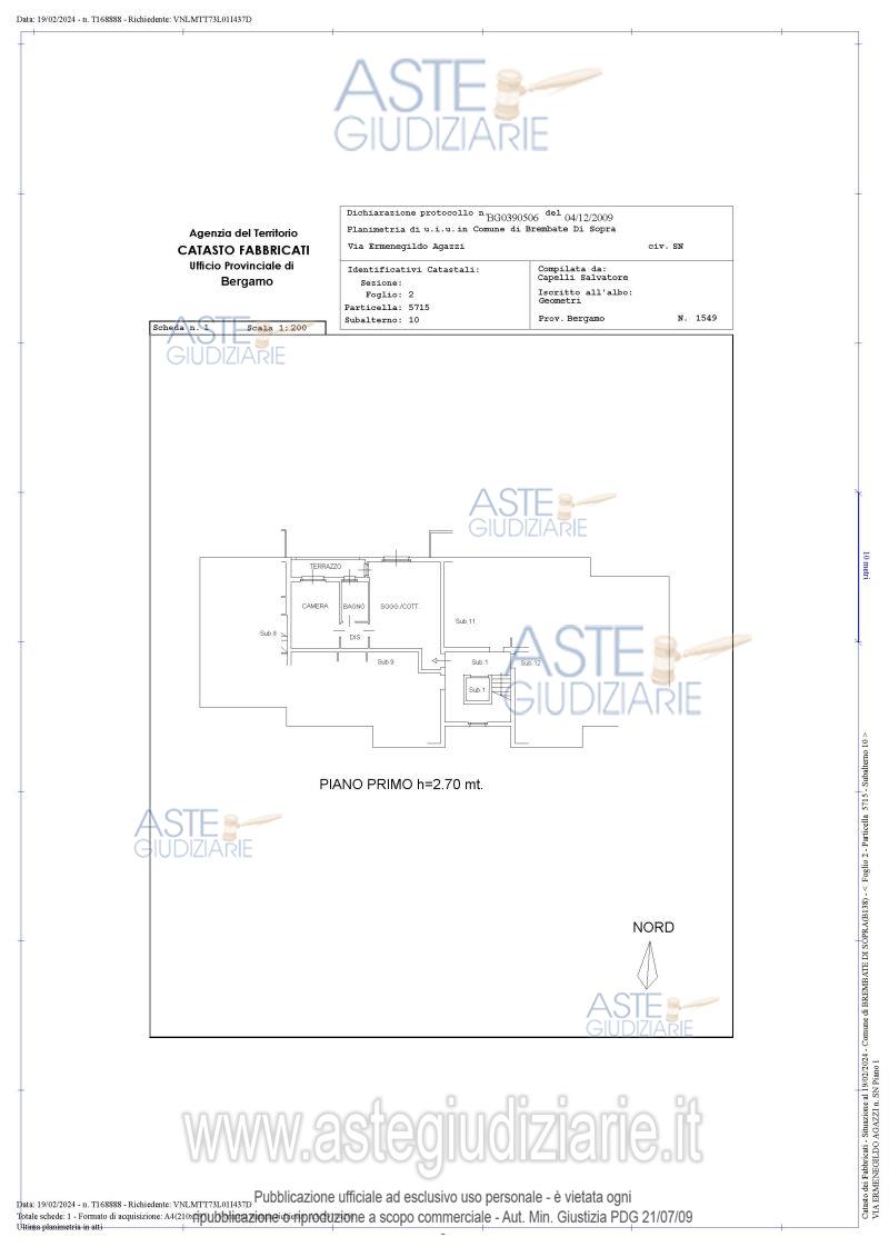 Planimetria del bene
