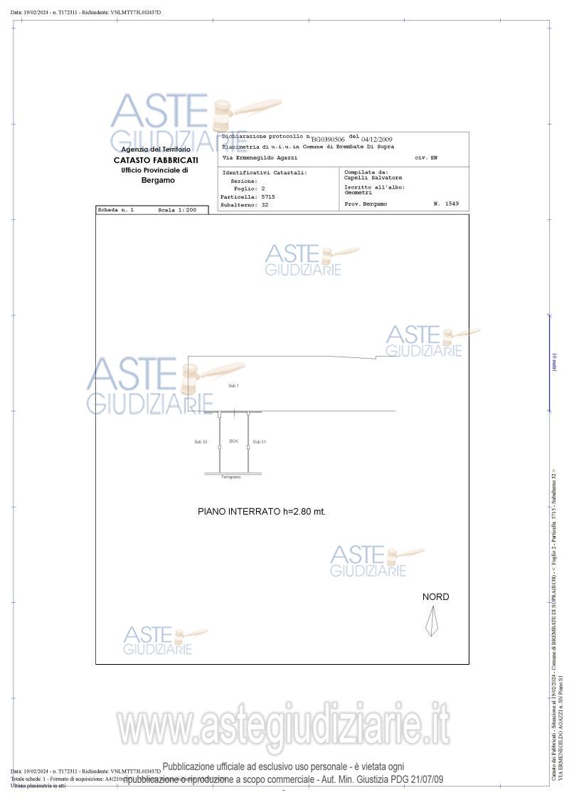 Planimetria del bene