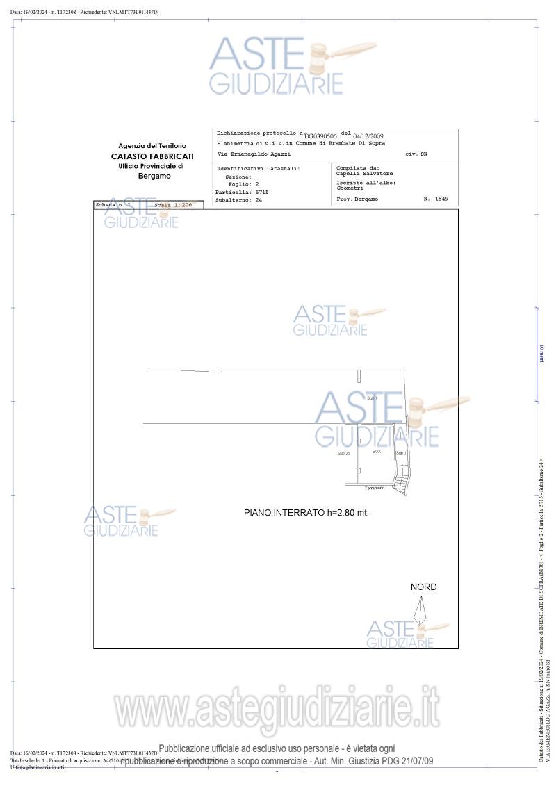 Planimetria del bene