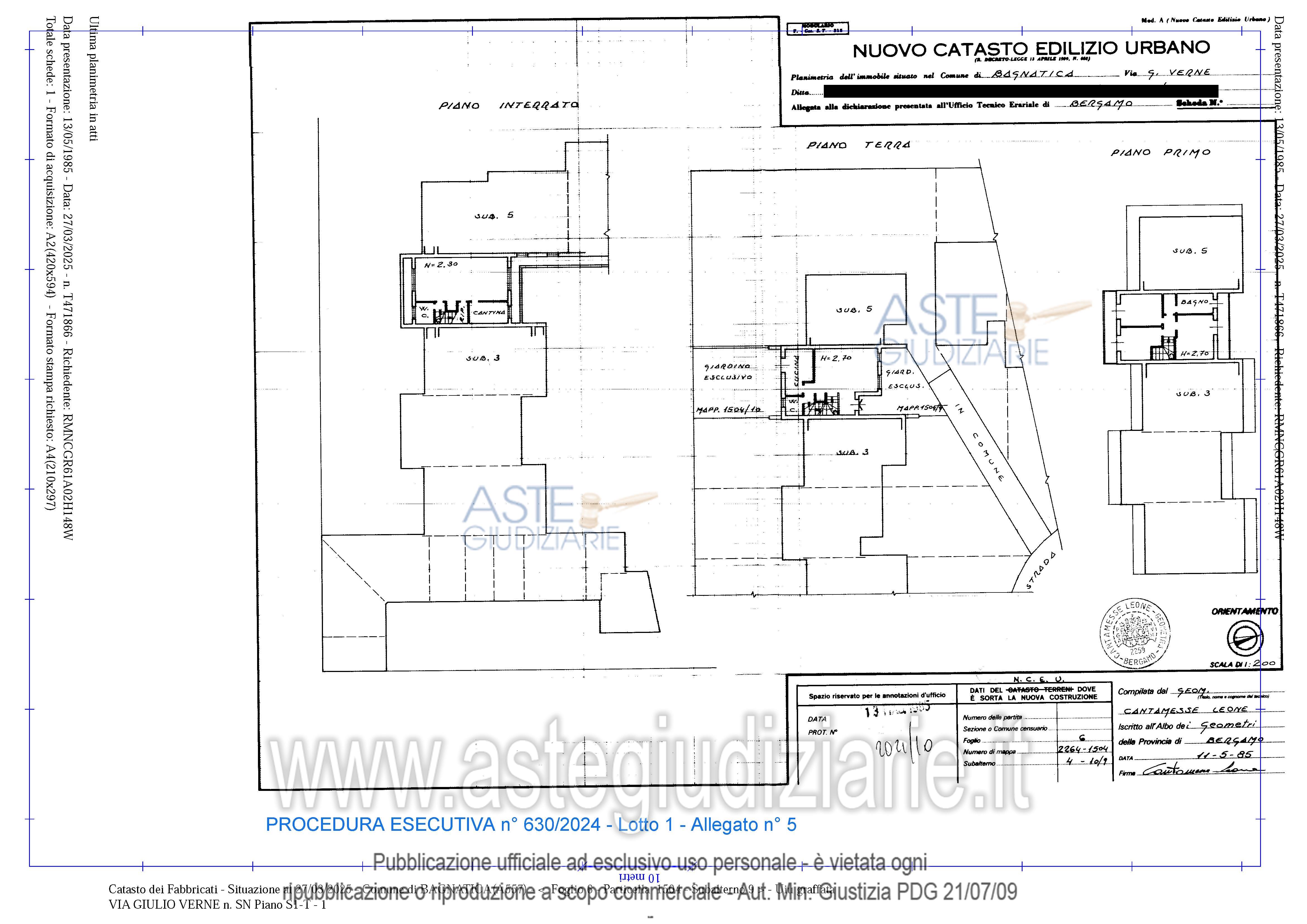 Planimetria del bene