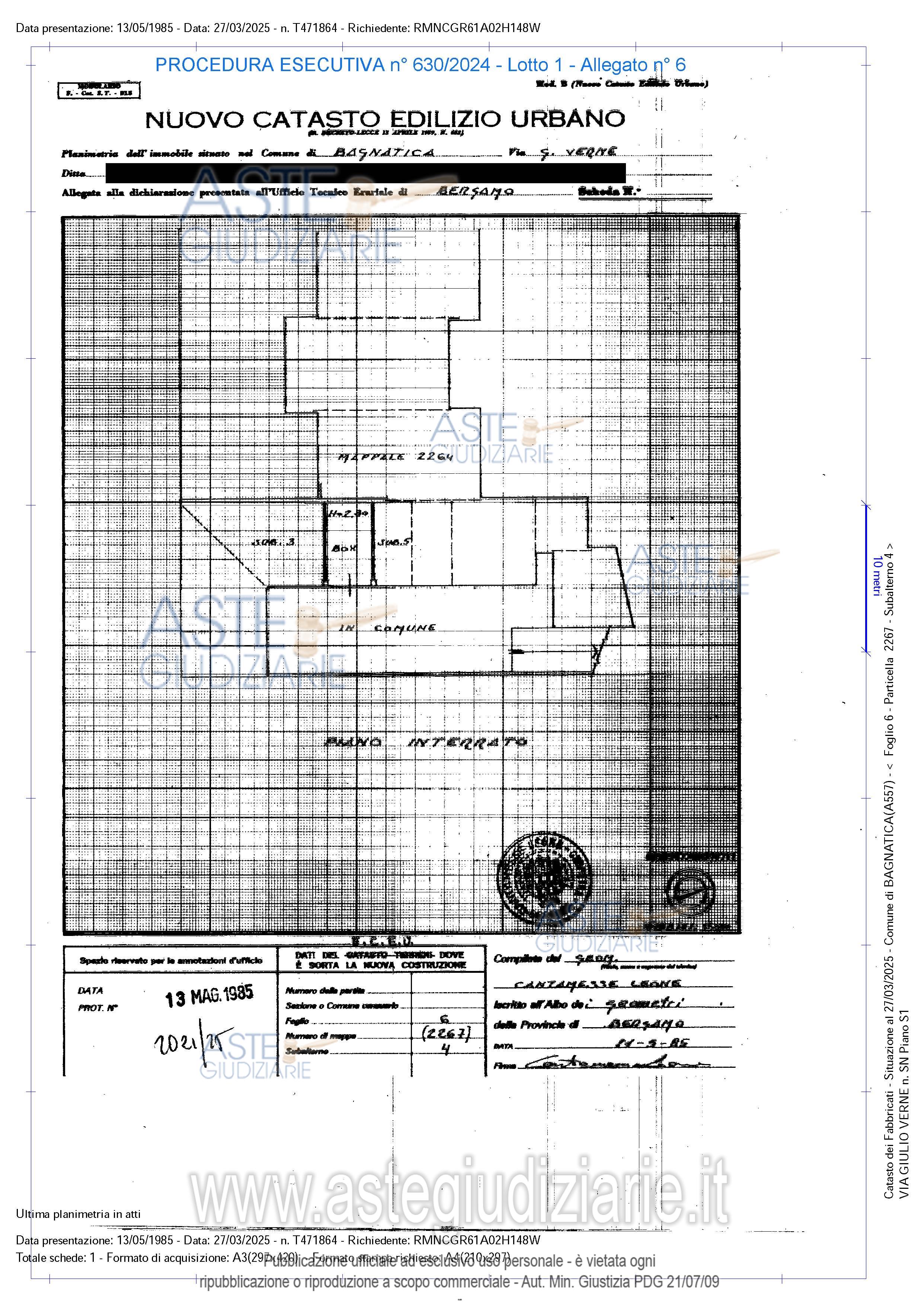 Planimetria del bene