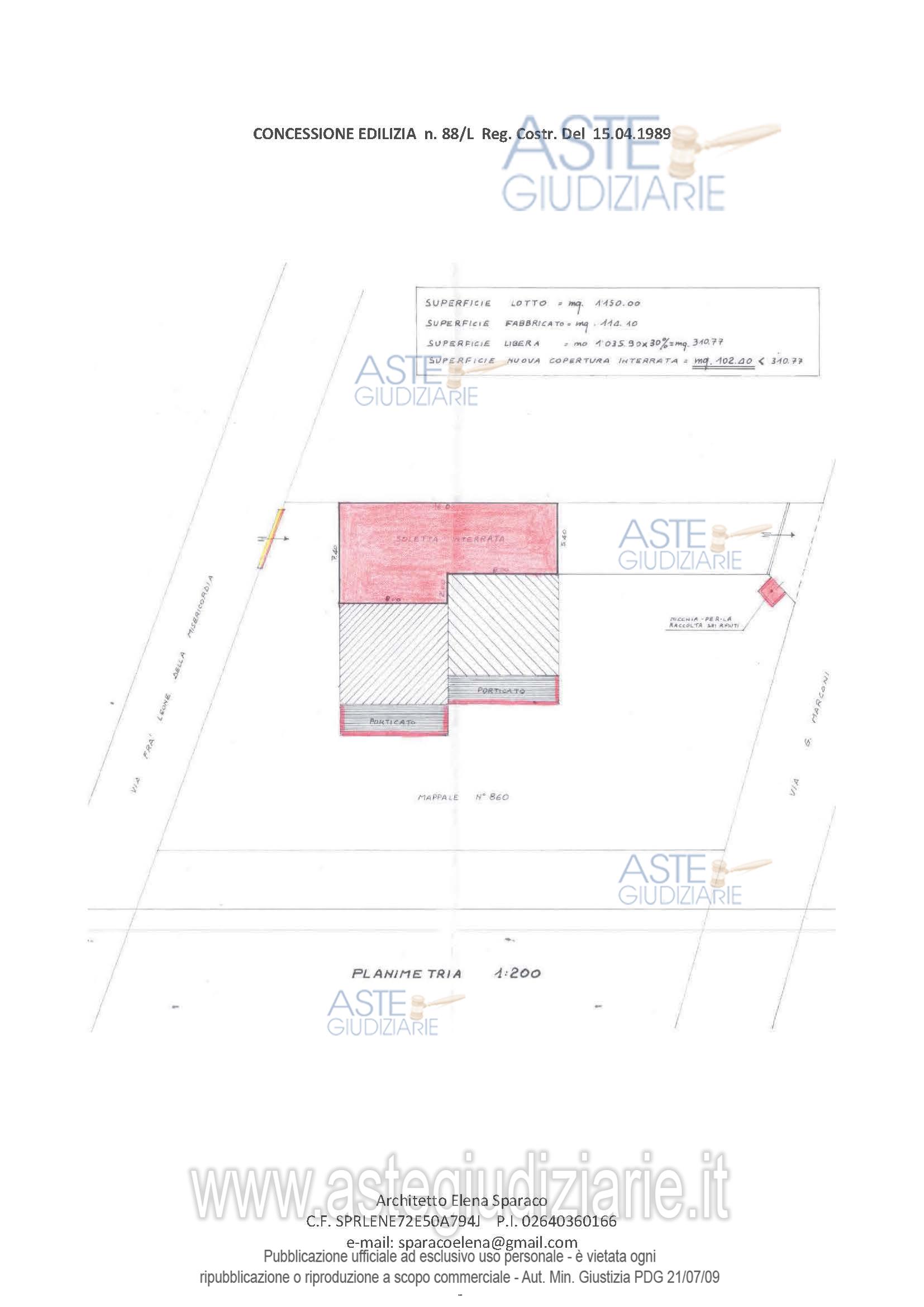 Planimetria del bene