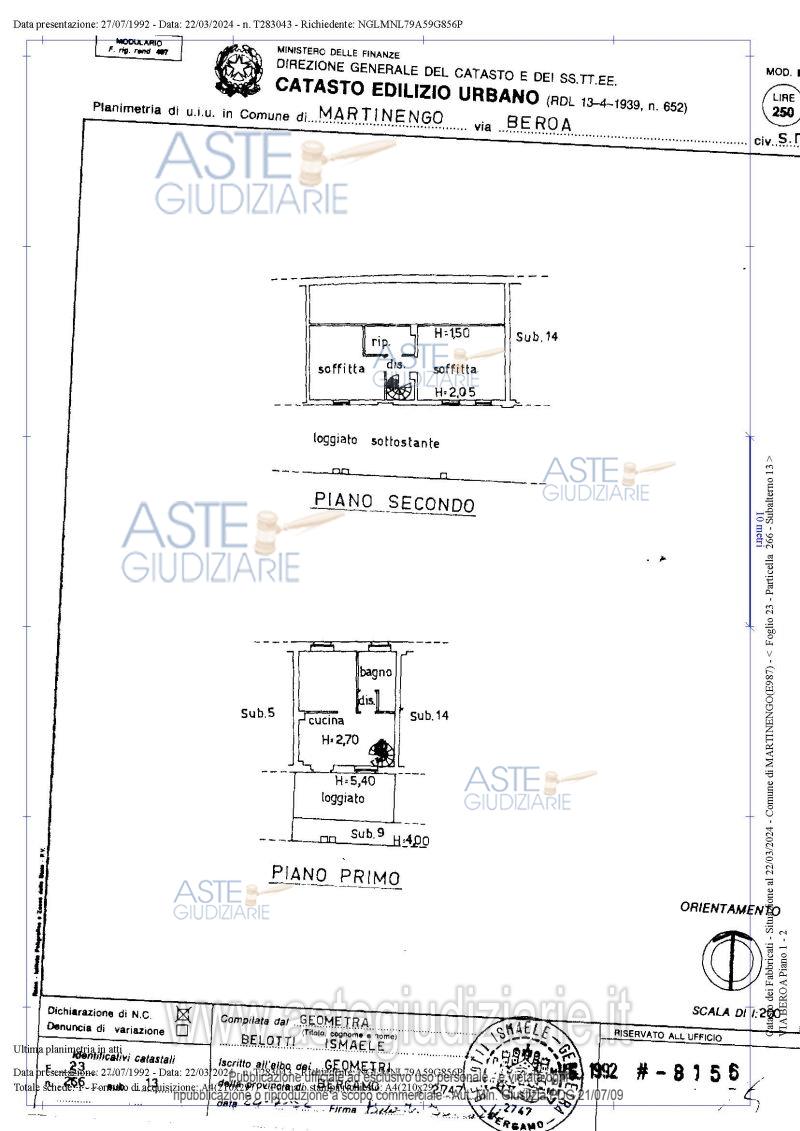 Planimetria del bene