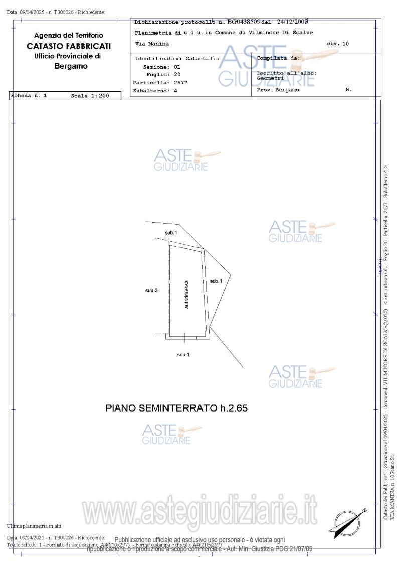 Planimetria del bene