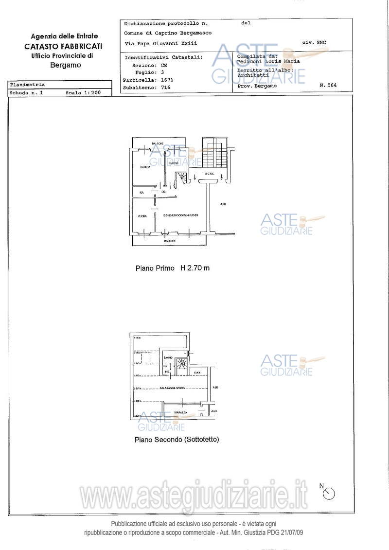 Planimetria del bene