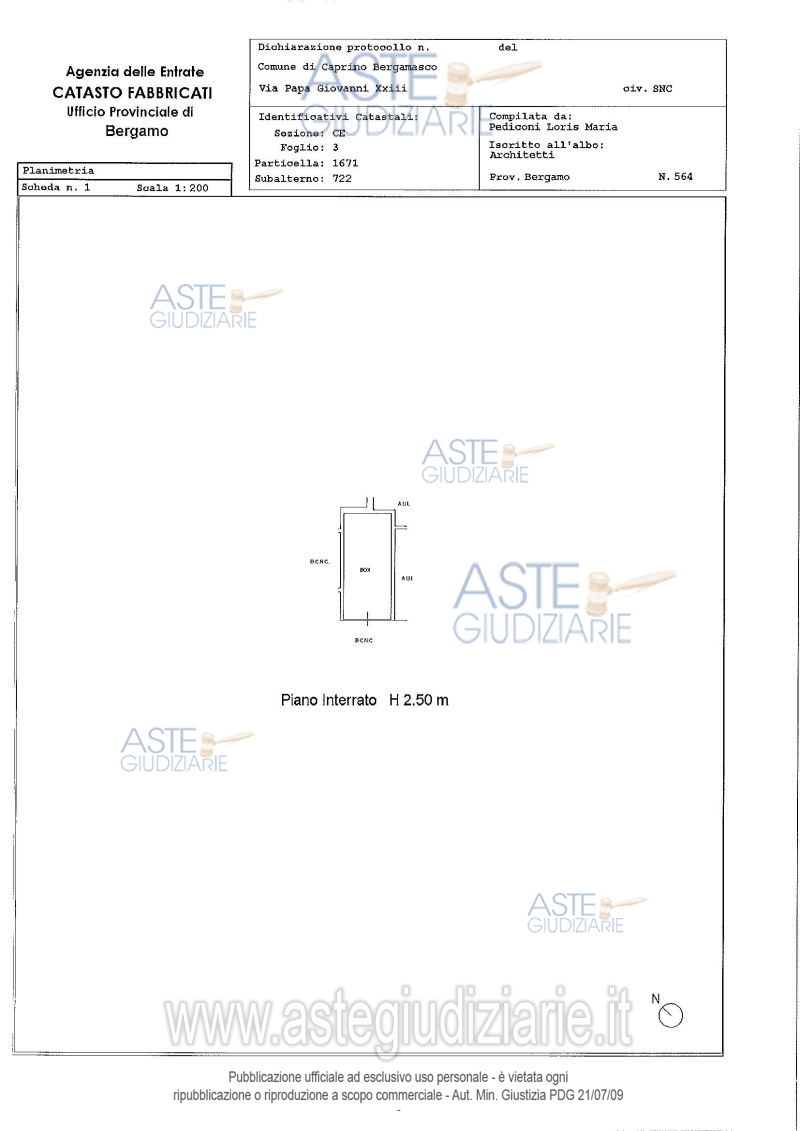 Planimetria del bene