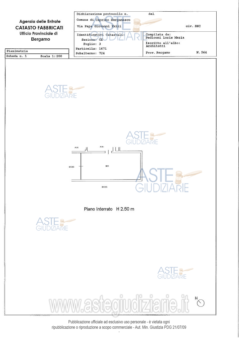 Planimetria del bene