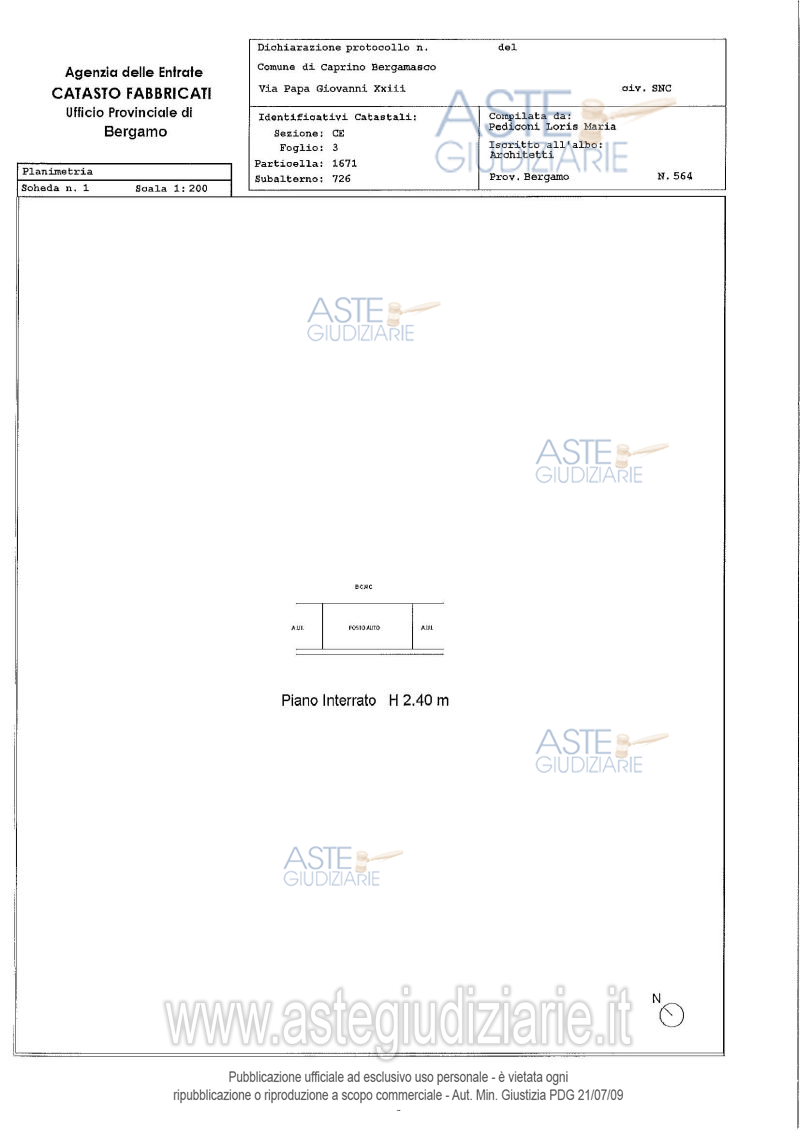 Planimetria del bene