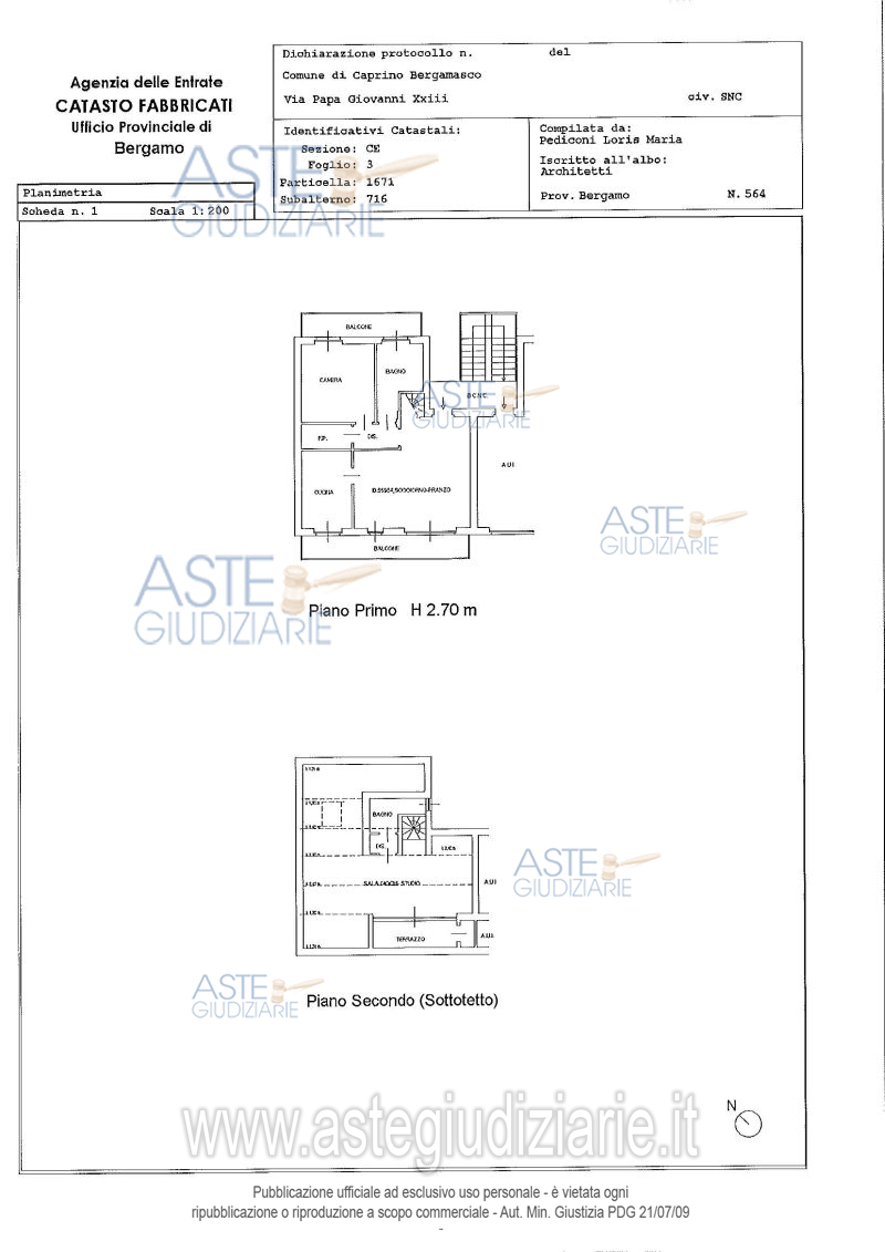 Planimetria del bene