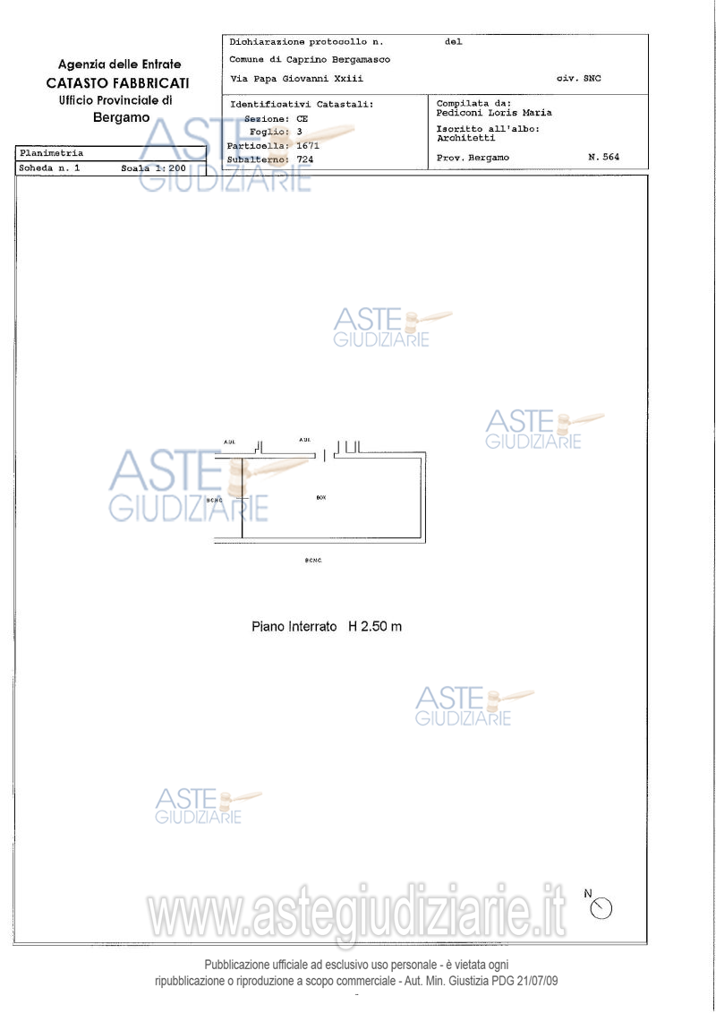Planimetria del bene