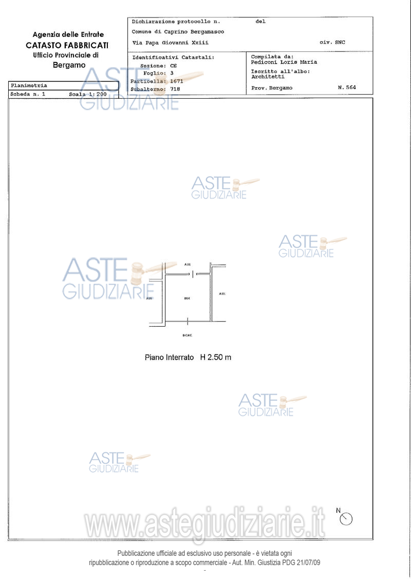 Planimetria del bene