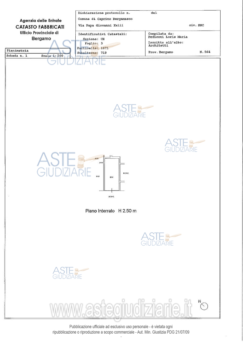 Planimetria del bene