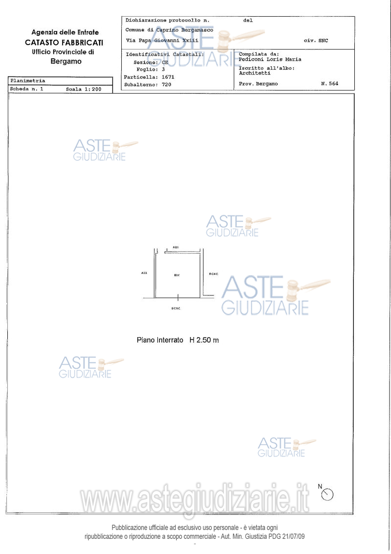 Planimetria del bene