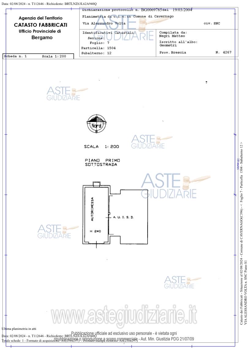 Planimetria del bene