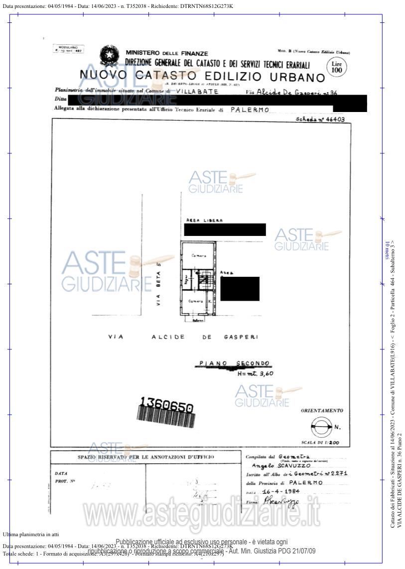 Planimetria del bene