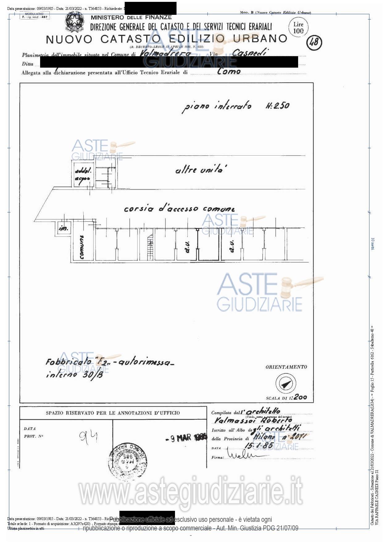 Planimetria del bene