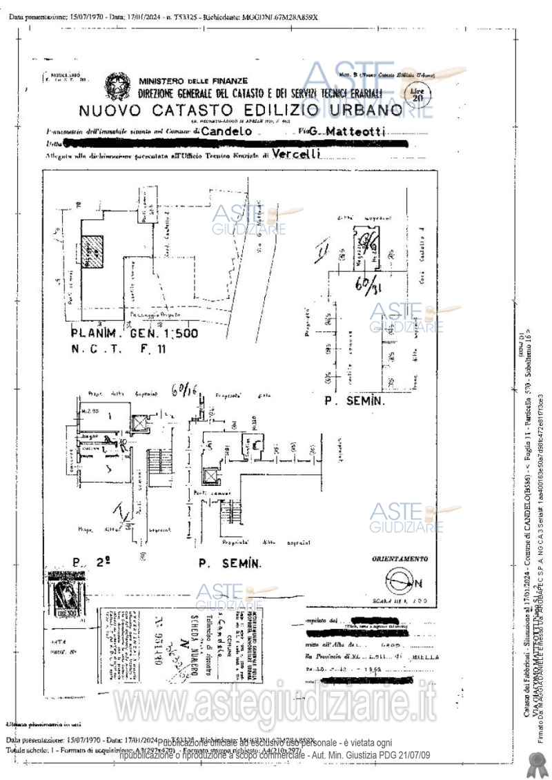 Planimetria del bene