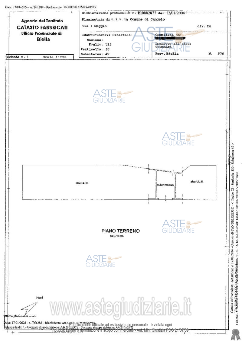 Planimetria del bene