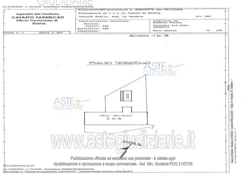 Planimetria del bene