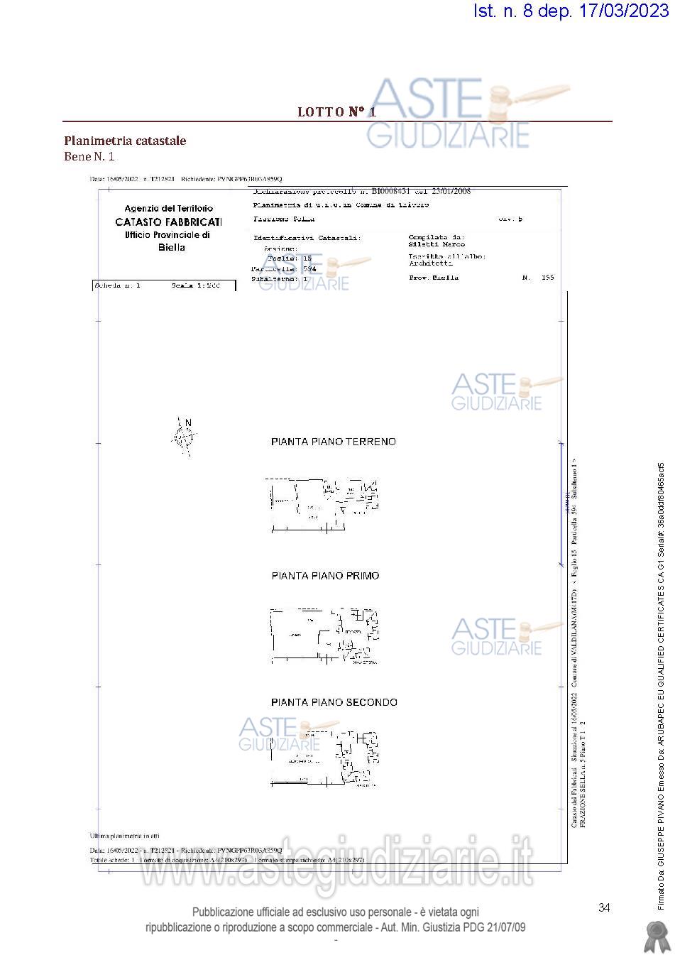 Planimetria del bene