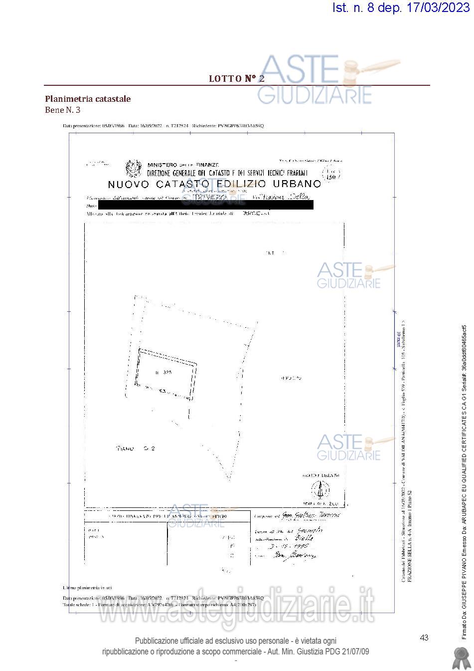 Planimetria del bene