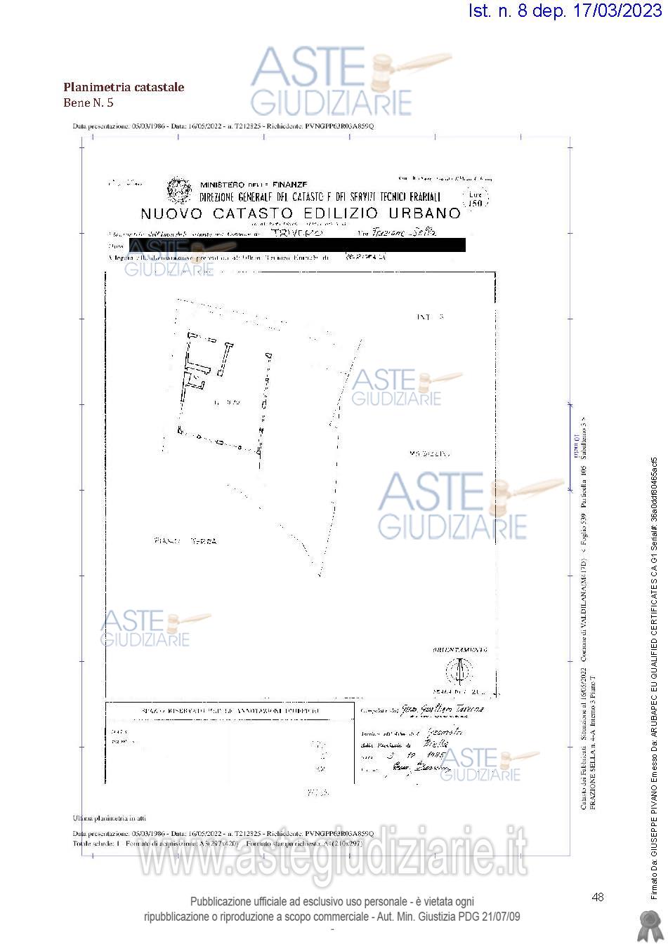 Planimetria del bene