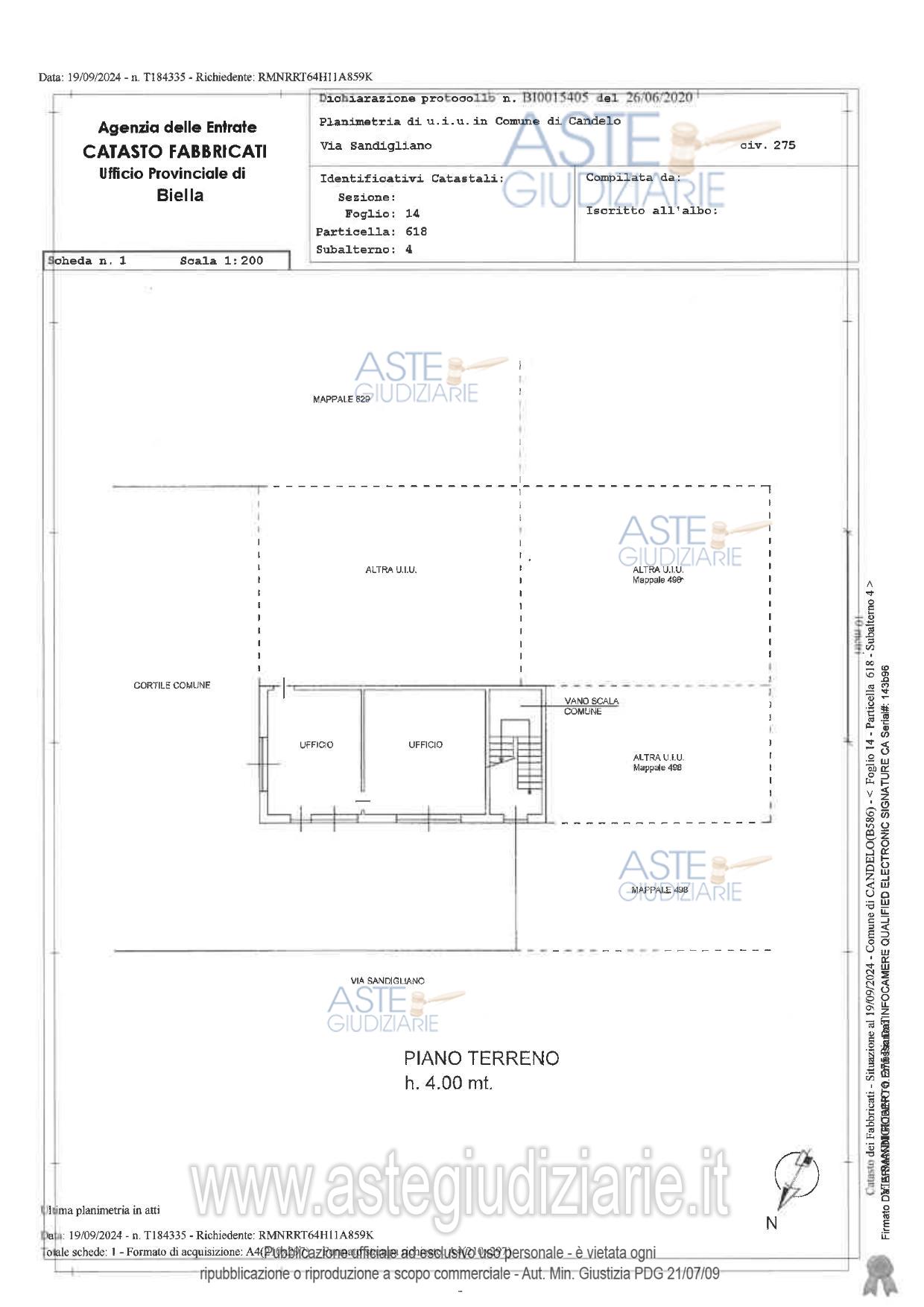 Planimetria del bene