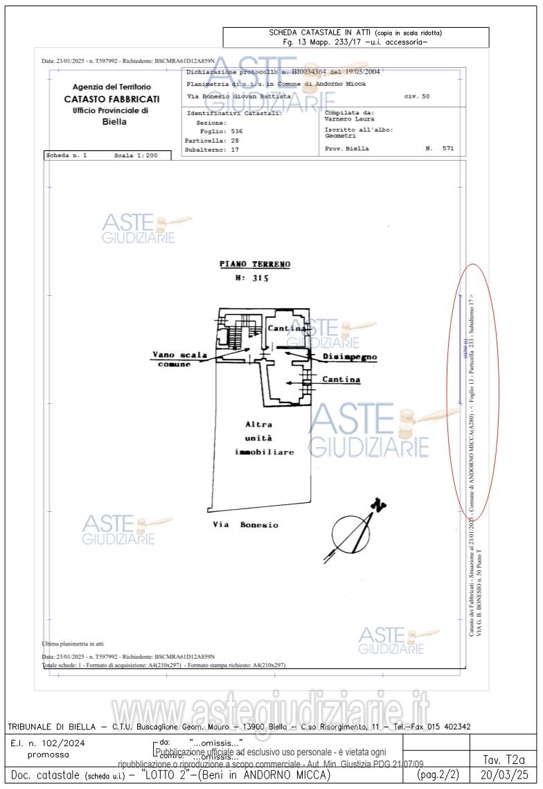 Planimetria del bene