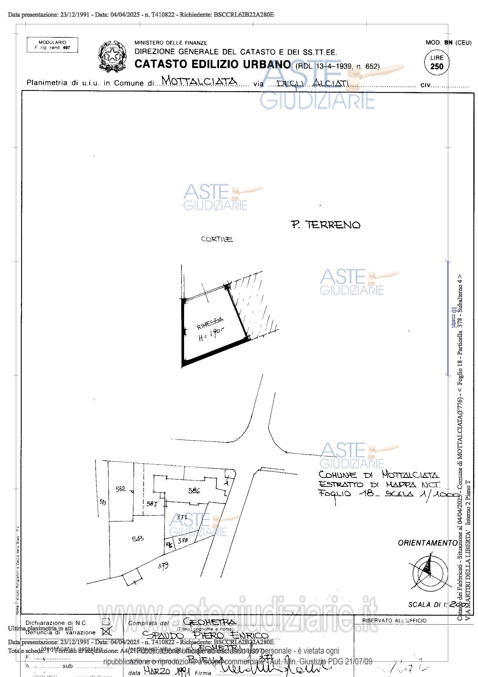 Planimetria del bene